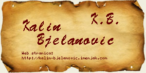 Kalin Bjelanović vizit kartica